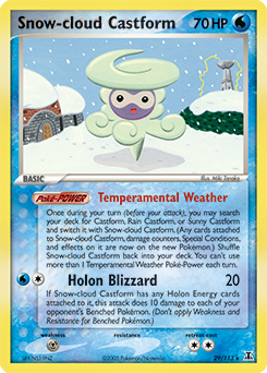 Snow-cloud Castform, Delta Species #29, Pokémon TCG card
