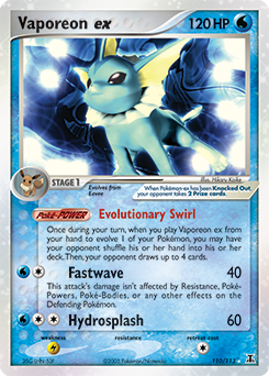 Vaporeon ex, Delta Species #110, Pokémon TCG card