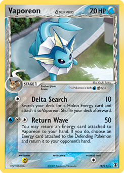 Vaporeon δ, Delta Species #18, Pokémon TCG card