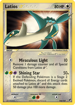 Latios ★, Deoxys #106, Pokémon TCG card