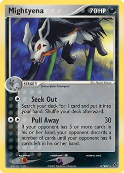 Mightyena, Deoxys #12, Pokémon TCG card