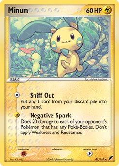 Minun, Deoxys #41, Pokémon TCG card
