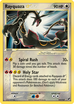 Rayquaza ★, Deoxys #107, Pokémon TCG card