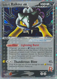 Rocket's Raikou ex, Deoxys #108, Pokémon TCG card