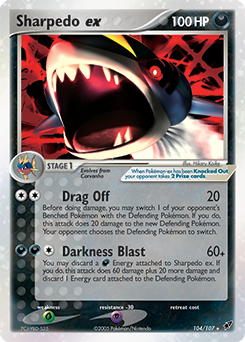 Sharpedo ex, Deoxys #104, Pokémon TCG card