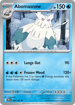 Abomasnow, Destined Rivals #60, Pokémon TCG card