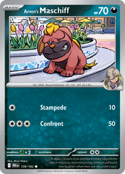 Arven's Maschiff, Destined Rivals #138, Pokémon TCG card