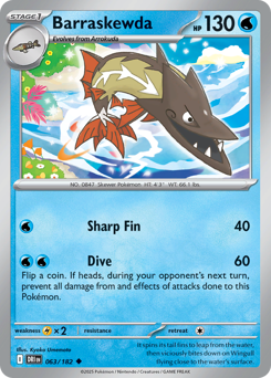 Barraskewda, Destined Rivals #63, Pokémon TCG card