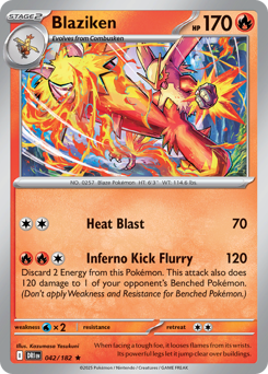 Blaziken, Destined Rivals #42, Pokémon TCG card