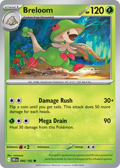 Breloom, Destined Rivals #6, Pokémon TCG card