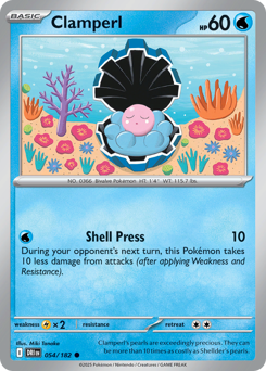 Clamperl, Destined Rivals #54, Pokémon TCG card