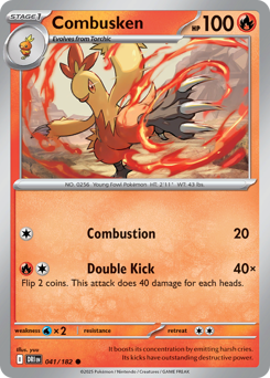 Combusken, Destined Rivals #41, Pokémon TCG card