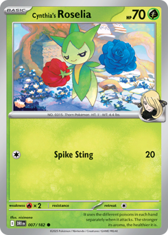 Cynthia's Roselia, Destined Rivals #7, Pokémon TCG card