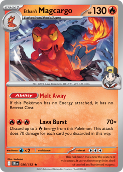 Ethan's Magcargo, Destined Rivals #36, Pokémon TCG card
