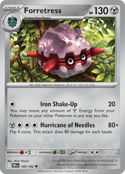Forretress, Destined Rivals #140, Pokémon TCG card