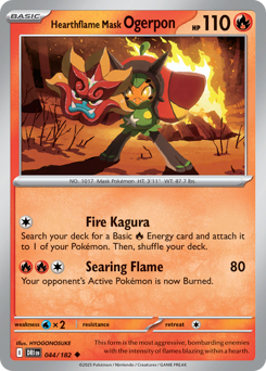 Hearthflame Mask Ogerpon, Destined Rivals #44, Pokémon TCG card