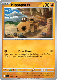 Hippopotas, Destined Rivals #105, Pokémon TCG card