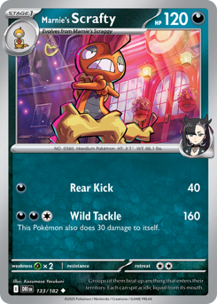 Marnie's Scrafty, Destined Rivals #133, Pokémon TCG card