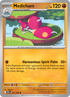 Medicham, Destined Rivals #100, Pokémon TCG card