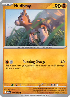 Mudbray, Destined Rivals #107, Pokémon TCG card