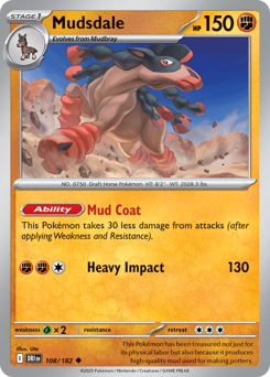 Mudsdale, Destined Rivals #108, Pokémon TCG card