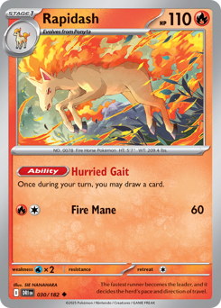 Rapidash, Destined Rivals #30, Pokémon TCG card