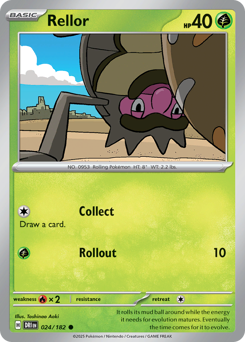 Rellor, Destined Rivals #24, Pokémon TCG card