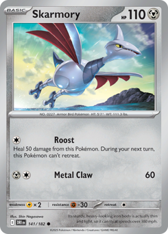 Skarmory, Destined Rivals #141, Pokémon TCG card