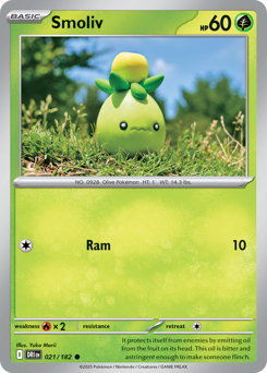 Smoliv, Destined Rivals #21, Pokémon TCG card