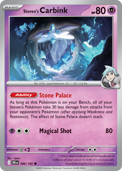 Steven's Carbink, Destined Rivals #86, Pokémon TCG card