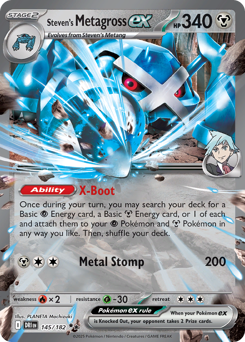 Steven's Metagross ex, Destined Rivals #145, Pokémon TCG card