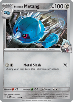 Steven's Metang, Destined Rivals #144, Pokémon TCG card