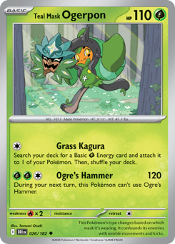 Teal Mask Ogerpon, Destined Rivals #26, Pokémon TCG card