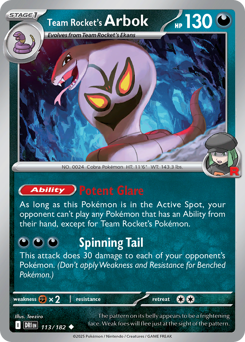Team Rocket's Arbok, Destined Rivals #113, Pokémon TCG card