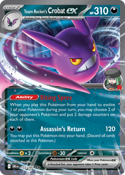 Team Rocket's Crobat ex, Destined Rivals #122, Pokémon TCG card