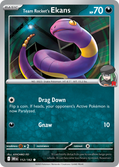 Team Rocket's Ekans, Destined Rivals #112, Pokémon TCG card