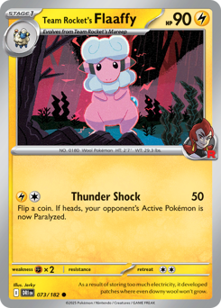 Team Rocket's Flaaffy, Destined Rivals #73, Pokémon TCG card