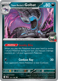 Team Rocket's Golbat, Destined Rivals #121, Pokémon TCG card