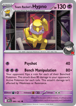 Team Rocket's Hypno, Destined Rivals #80, Pokémon TCG card