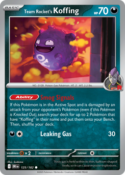 Team Rocket's Koffing, Destined Rivals #125, Pokémon TCG card