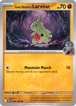 Team Rocket's Larvitar, Destined Rivals #94, Pokémon TCG card