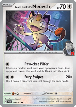Team Rocket's Meowth, Destined Rivals #149, Pokémon TCG card