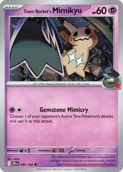 Team Rocket's Mimikyu, Destined Rivals #87, Pokémon TCG card