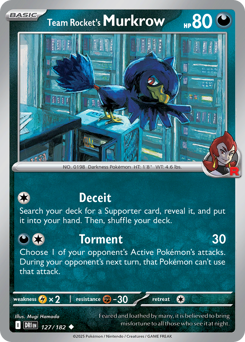 Team Rocket's Murkrow, Destined Rivals #127, Pokémon TCG card