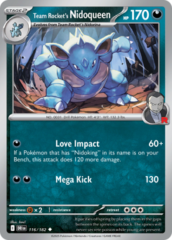 Team Rocket's Nidoqueen, Destined Rivals #116, Pokémon TCG card