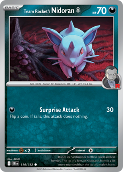 Team Rocket's Nidoran♀, Destined Rivals #114, Pokémon TCG card