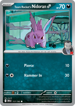 Team Rocket's Nidoran♂, Destined Rivals #117, Pokémon TCG card