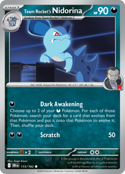 Team Rocket's Nidorina, Destined Rivals #115, Pokémon TCG card