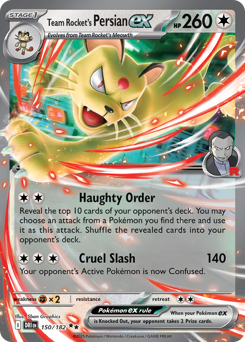 Team Rocket's Persian ex, Destined Rivals #150, Pokémon TCG card