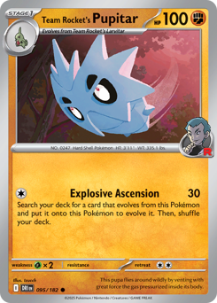 Team Rocket's Pupitar, Destined Rivals #95, Pokémon TCG card